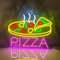 RuCvixkt Panneau Néon Pizza pour la Décoration Murale, Signal Lumière Néon LED pour le Restaurant, la Cuisine, la Maison, le Salon, la Décoration de Fête, Cadeau pour les Enfants, Noël, l'Anniversaire