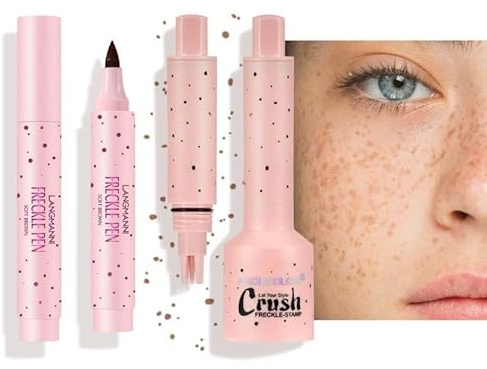 Faux Freckles Stamp Sommersprossen Stift Fake Freckles Pen Sommersprossen Stempel Freckle Stamp Wasserdicht Tragbares für Creative Makeups Looks Stage Performances Cosplay Everyday mit 1 Freckle Pen