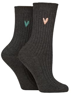 Caroline Gardner Women’s Bamboo Boot Socks 2 Pack Lightweight Ribbed Soft Breathable Warm Cosy Stylish Casual Everyday Comfort Gentle Fit Size 4-8
