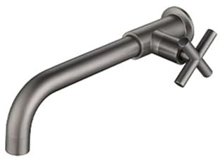 Rubinetto Bagno Lavabo Acqua Fredda da Parete Miscelatore Monocomando Bagno Manico croce,Grigio Pistola