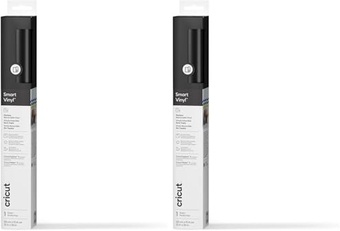 Cricut Smart Vinyl Removable 33x91cm 1 Sheet (Black) (Pack of 2)