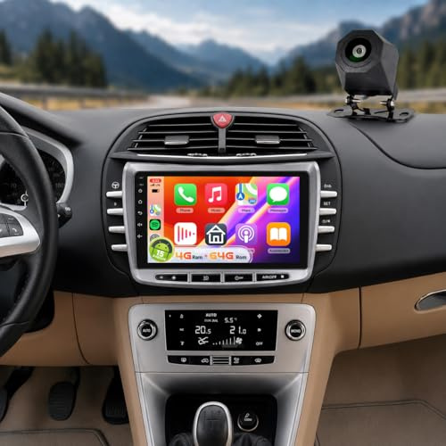 【4+64G】Hodozzy Carplay Autoradio per Lancia Delta 2009-2019, 9 Pollici Schermo In-Cell Stereo Auto Bluetooth 5.0 con Android Auto/EQ/GPS/Wifi/RDS/USB/SWC+Telecamera Posteriore