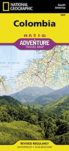 Colombia Adventure Map by National Geographic – Waterproof Travel Map with Roads, National Parks & Cities – Foldable Map for Bogotá, Medellín, ... Adventure Travel Map South American)