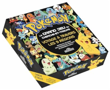 Pokémon – Le grand jeu du cherche-et-trouve – Voyage à travers les 9 régions – Jeu de société avec un plateau, des pions, un sablier, 200 cartes et 20 scènes de cherche-et-trouve – Dès 6 ans