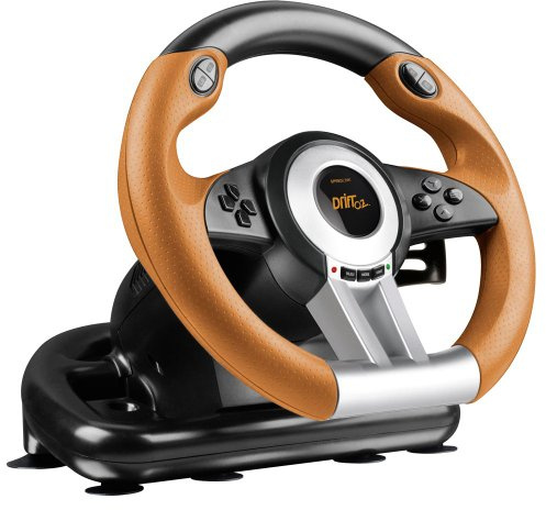 Speed-Link SL-6695-BKOR-01 - SPEEDLINK Drift O.Z. PC Gaming Racing Wheel, Black/Orange (SL-6695-BKOR-01)