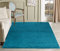 Serdim Rugs Moderner Shaggy Modern Shaggy Teppich, hoher Flor Flor lang, Soft Touch, Teppich Uni Blaugrün; Größe: 60 x 110 cm, türkis