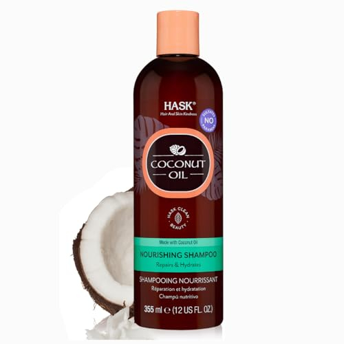 HASK Kokosnuss Shampoo – nährend, für alle Haartypen, farbsicher und tierversuchsfrei – 355 ml
