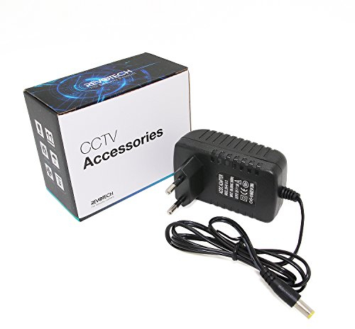 Revotech DC 12V 2A Adaptador de Corriente de Enchufe de la UE, Salida de Adaptador de CA DC 12V2A para cámara CCTV Sistema de cámara de vigilancia CCTV IP, Entrada 100 a 240V 50/60Hz