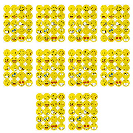Oblique Unique® 200 x Smiley Face Sticker I Verschiedene Stimmungen I 200 x Ø 2cm I Dekoration I Kinder Geburtstag