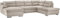 Mivano Wohnlandschaft Coast / Große Sofagarnitur in U-Form / Mit Recamiere links und Ottomane rechts / 334 x 88 x 217 / Mikrofaser: sand