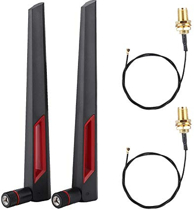 Antenne de routeur WLAN WiFi externe IPEX4 à RP SMA mâle, MIMO remplacé pour Asus RT-AC68U, AC88U, AC66U, adaptateur réseau double bande USB-AC56, compatible avec Intel NGW9260 / AC7265 / AC9650 / BCM