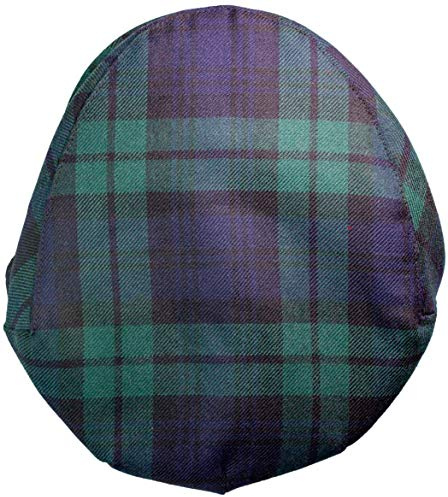I LUV LTD Flache Kappe Herren Reine Wolle Black Watch Modern Tartan Schottisch Tweed Beiläufig Golf Hut