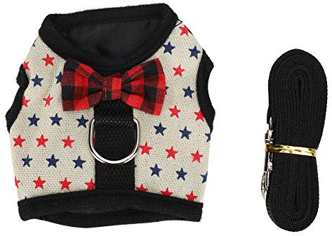 Kaninchen Geschirr Kleintier Geschirr Hamstergeschirr Kleintier Outdoor Gehgeschirr Kleines Haustier Geschirr und Leine für Kaninchen Hamster Meerschweinchen(M)