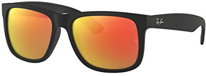 Ray-Ban Justin RB4165 622/6Q 55 Matte Black Red Mirrored