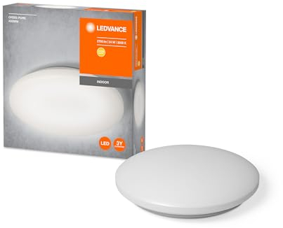 LEDVANCE LED Deckenleuchte Metall weiß, 21W, 1500LM, 3000K, 400mm, Wandleuchte und Deckenlampe ORBIS Pure, Warmweiß