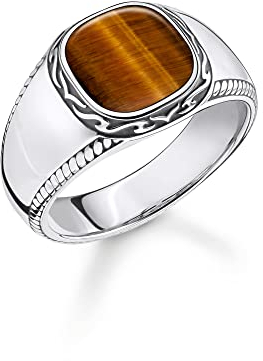 THOMAS SABO 3 Ring Tigerauge 925 Sterlingsilber, Geschwärzt TR2388-826-2