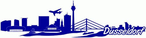 Skyline4u Düsseldorf Skyline Aufkleber Sticker Autoaufkleber City Gedruckt - 60x15,6cm brillantblau