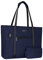 MOSISO Sacoche pour Ordinateur Portable Femmes avec Port USB, Compatible avec MacBook, 17-17,3 Pouces Notebook et Chromebook, Sac D'ordinateur de Voyage pour Travail avec Petit Pochette, Bleu Marin