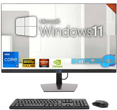 SIMPLETEK - PC All in One 24 FHD 60Hz Core i7 Windows 11 | Dedicated Video Card GTX1650 4GB | 16GB RAM SSD 2TB | Work, Gaming