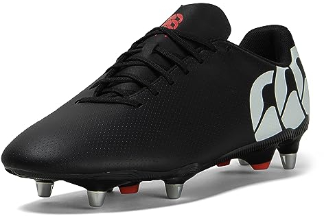 Canterbury Herren Speed Raze Soft Ground Rugby Boots | Faster Acceleration | Lightweight Precision Stiefel, schwarz/weiß