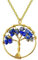 Only faith Collar para Mujer Arbol de Vida con piedras naturales Hecho a mano Acero Inoxidable Amuleto y protección Limpieza de 7 Chakras meditación (Lapislázuli Dorado)