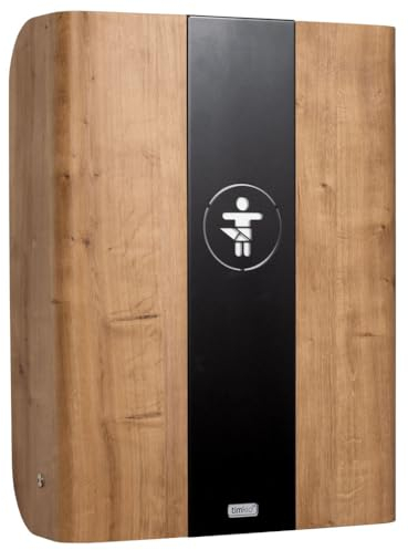 KEMMLIT Wickeltisch Pamplona Eiche/Timkid Kawaform midi- klappbar als Wandwickeltisch, Formholz, Eiche, inkl. Wickelauflage (Eiche Anthrazit)