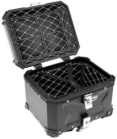 Yidelchon Motorradkoffer Topcase Motorrad-Heckkasten Mit Halterung | Für Roller Mofa Motorroller Motorrad Quad Zubehör Koffer Hinten | Top Case Gepäckträger Koffer Box(X-Black,100L)