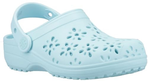 Crocs Unisexe Enfant Classic Floral Cut Out Clog K Sabots, Aquamarine, 30/31 EU