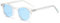 Long Keeper Vintage Small Runde Sonnenbrille Damen Herren Klassisch Unisex Stil Trendy Retro 70er Brille UV400 Schutz (Transparentes Blau)