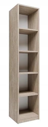 MATKAM Bücherregal R1, B/H/T 39x180x35cm, Offener Schrank mit Verstellbaren Einlegeböden (Sonoma Eiche)