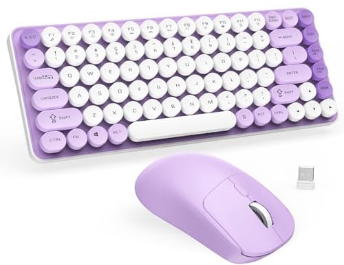 LAMA 75% Keyboards and Mouse Combo, 2.4G& Bluetooth, 85 Keys, US Layout | Wireless Dual-Mode 2.4GHz & Bluetooth Two-Device Connection, Detachable Retro Round Keycaps, Quiet Typing, Wide Compatibility