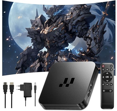 Boîtier TV Y1 Android 16,2+16Go,Amlogic S905 Quad-Core,Boîtier Android 4K HD avec Dual WiFi 2.4/5GHz+BT,LAN 100 Mbps,Boîtier Intelligent pour Téléviseur,pour Chambre/Bureau (Télécommande Infrarouge)