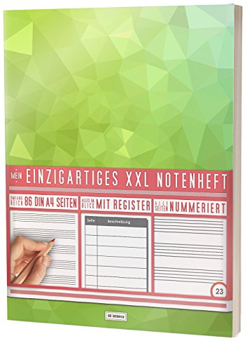 Mein Notenheft / 86 Seiten, 44 Blätter, 12 Systeme / Mit Register und Seitenzahlen / PR301 „Frisches Grün“ / DIN A4 Soft Cover