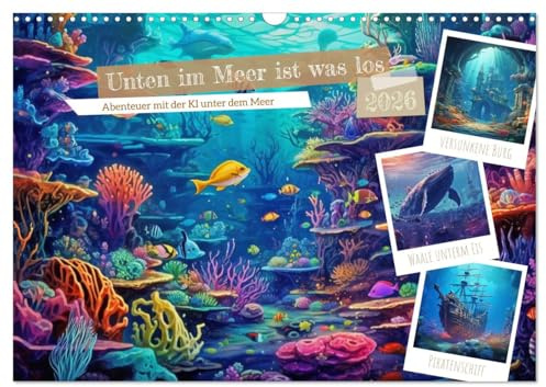 Unten im Meer ist was los (Wandkalender 2026 DIN A3 quer), CALVENDO Monatskalender: Wimmelbilder sind detailreiche Bilder, bei denen es darum geht, ... verwirrenden Bild zu finden. (CALVENDO Spass)