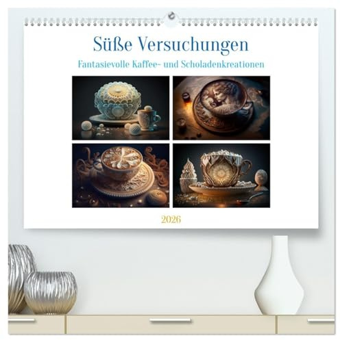 Süße Versuchungen (hochwertiger Premium Wandkalender 2026 DIN A2 quer), Kunstdruck in Hochglanz: Ausgedachte Kaffee- und Schokoladenkreationen, wie ... nicht sein könnten. (CALVENDO Lifestyle)