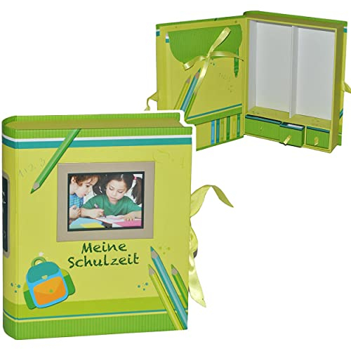 Ordner/Sammelbox - Meine Schulzeit - mit Fächern - Groß zum Aufbewahren von Erinnerungen - z.B. Fotos/Fotobuch/Zeugnisse Schuljahr Freunde - Schulan..