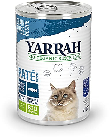 YARRAH Bio Katzenfutter Pate mit Fisch 400 g, 12er Pack (12 x 400 g)