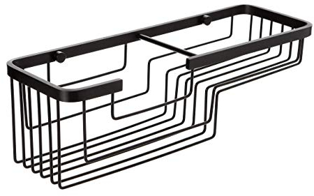 Tatay Estanteria Ducha Aluminio Rectangular | Incluye Tornillos | Compatible Sistema Sin Taladro (Quick Fix) | Resistencia Humedad | Moderno | Fácil Drenaje | 12x11,5x37 cm - Modelo Aluminium - Negro