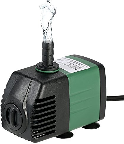 Decdeal - Bomba sumergible para agua (1500 L, 25 W, para fuentes de mesa, acuario, estanque Water Gardens e Hydroponic Systems con 2 boquillas AC220-240 V)