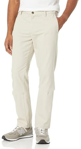 Amazon Essentials Men's Slim-Fit Wrinkle-Resistant Flat-Front Chino Trouser, Stone, 31W / 29L