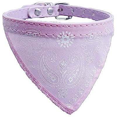 Newtensina Mode Hundebandana Halsband HundeHalsband Junge Mittel Bandana Hündchen Bandana mit Halsband für Hunde - Pink - S