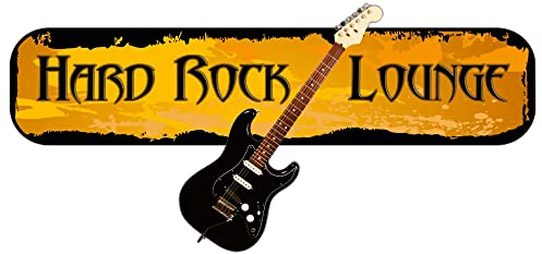 GRAZDesign Wandtattoo Hard Rock Lounge | Wandsticker Gitarre Musik Wohnzimmer Musikzimmer Jugendzimmer - 63x30cm