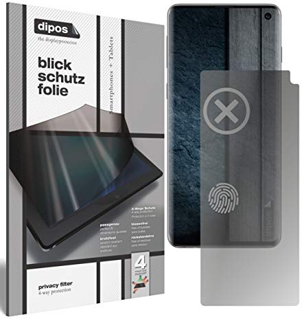 dipos I Blickschutzfolie matt kompatibel mit Samsung Galaxy S10 Sichtschutz-Folie Display-Schutzfolie Privacy-Filter