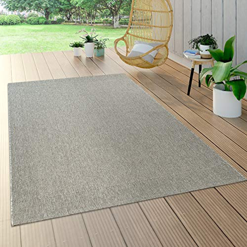 Paco Home In- & Outdoor Teppich Balkon Terrasse Küchenteppich Gartenteppich Modern, Grösse:80x150 cm, Farbe:Grau 13