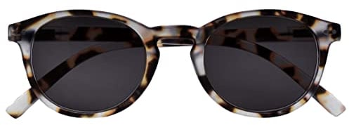 OPULIZE Zen Reading Sunglasses Small Lightweight Round Frame Spring Hinges Scratch Resistant Tinted Lens UV400 Protection Matt Light Brown Tortoiseshelll Mens Womens S24-1T +2.00