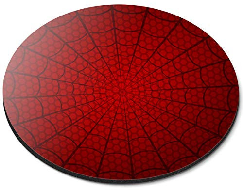 Destination Vinyl Ltd Red Spider Web Man Superhero Kids Teen - Flexible Round 5mm Rubber Mouse Mat Pad Office Home Novelty Printed Desk Accessory 24241