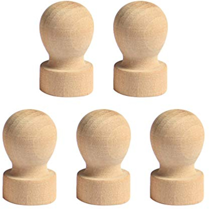 Healifty 5Er Set Holzstempel Mit Rundem Griff Aus Massivholz Für Basteln Scrapbooking Und Karten Personalisierbarer Stempelgriff Für Prägedruck