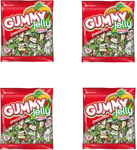 Dulciora Gummy Jelly, Golosina - Pack de 4 bolsitas de 100 gramos cada una
