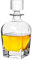 Decantador de vidrio con tapón geométrico hermético, decantador de whisky para vino, bourbon, brandy, licor, jugo, agua, enjuague bucal. Vaso italiano sin plomo (710 ml)