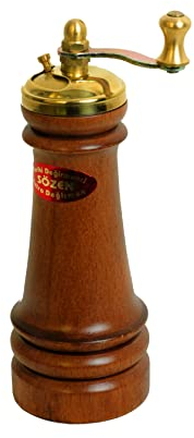 Sozen Manuelle Pfeffermühle aus Holz - 12,7 cm Handgefertigte manuelle türkische Pfeffermühle mit Edelstahlgrat - Tragbare Handkurbel Gewürzmühle für schwarzen Pfeffer, Salz, Pfefferkörner und andere